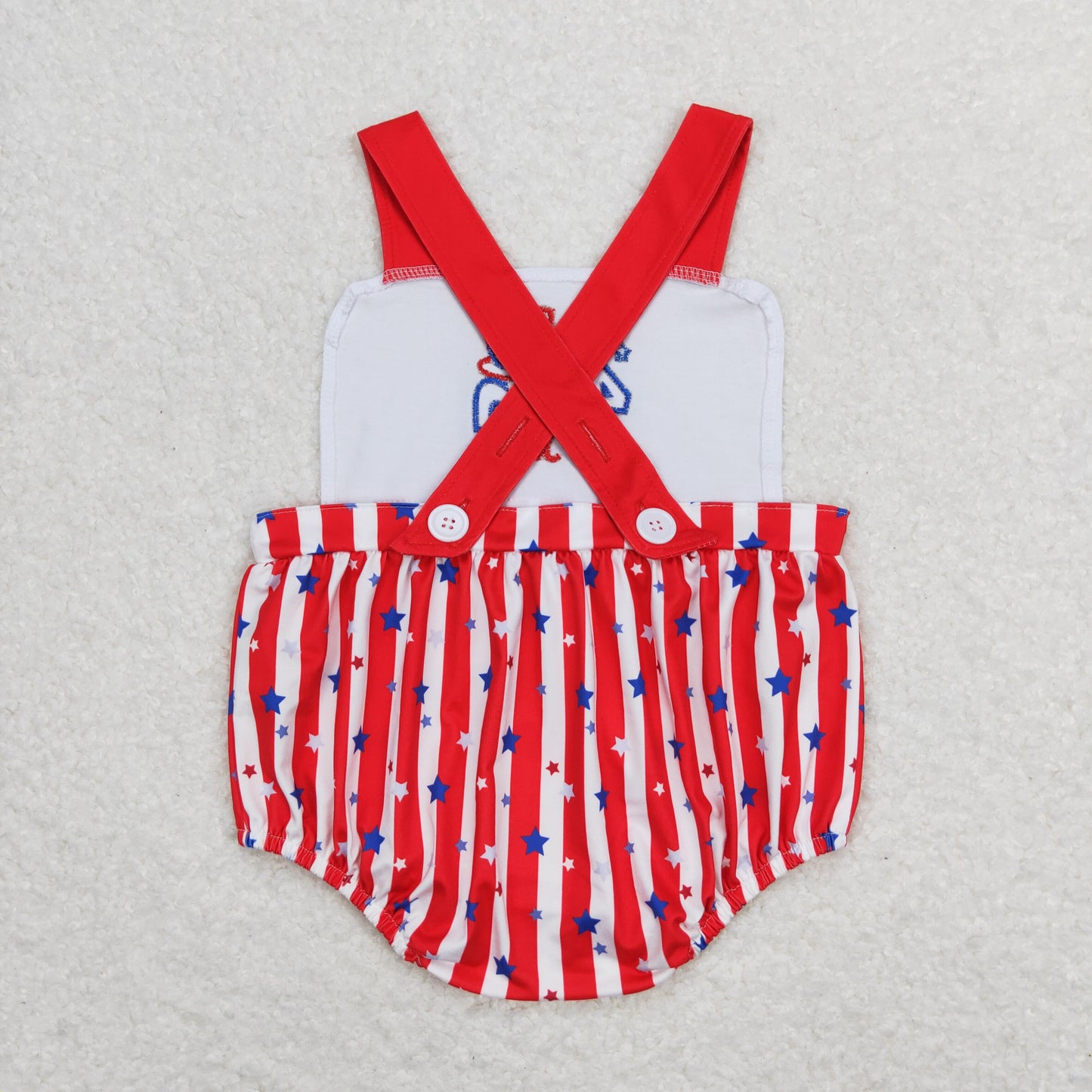 SR0810 western embroidery 4th July boy romper 202404 RTS