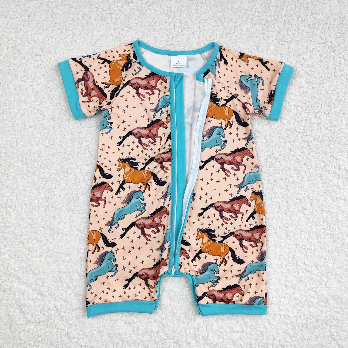 SR0934 horse girl romper 202406 rts