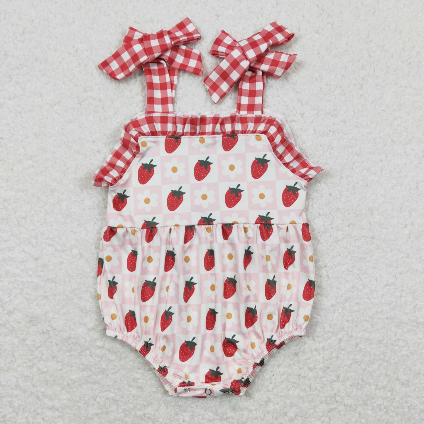 SR0978 western strawberry girl romper 202403 RTS( Free shipping order $100+