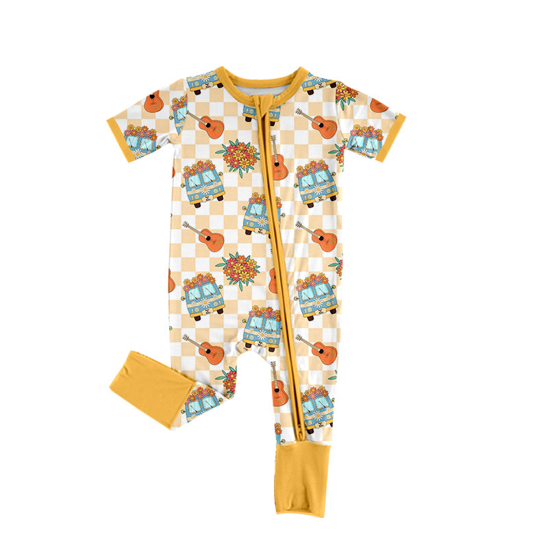 SR1010 flowers bus girl romper preorder 202401