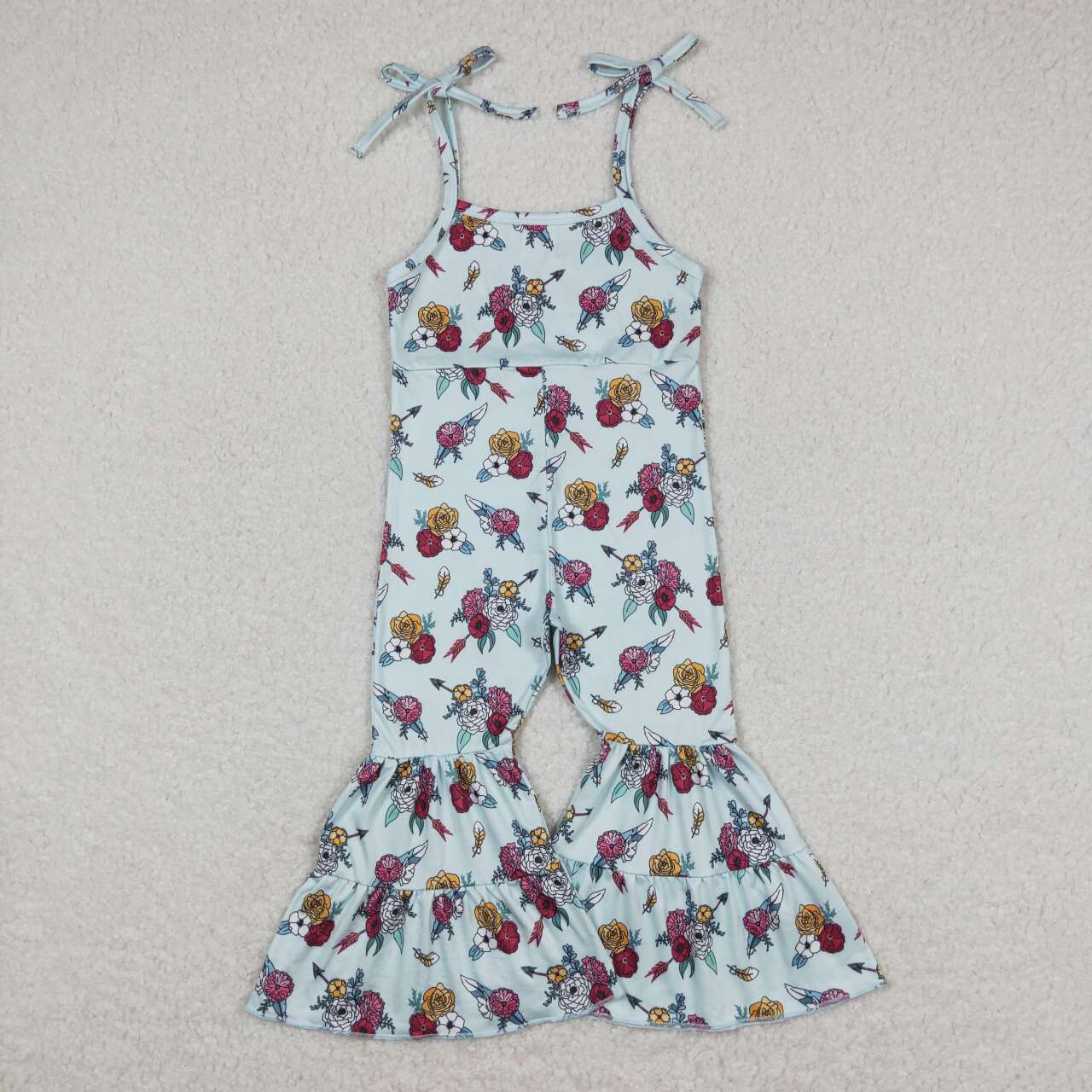 SR1019 flowers girl jumpsuit overall 202403 RTS