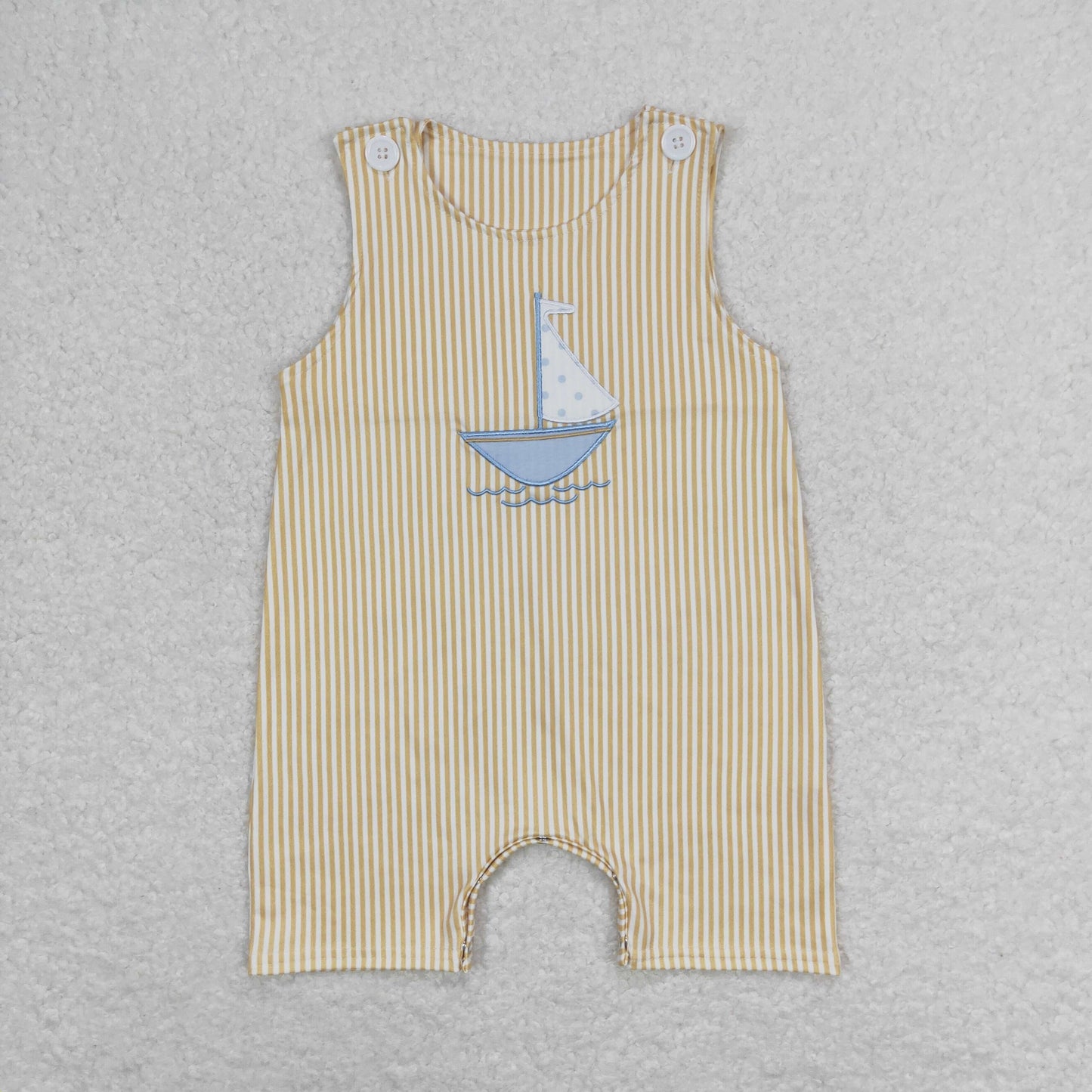 SR1062 boat embroidery boy romper 202405 RTS