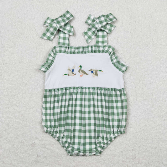SR1065 embroidery duck girl romper  rts Free shipping order $100+