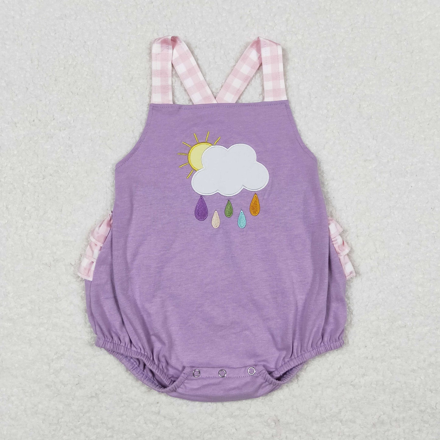 SR1071 western embroidery rainy girl romper 202404 RTS