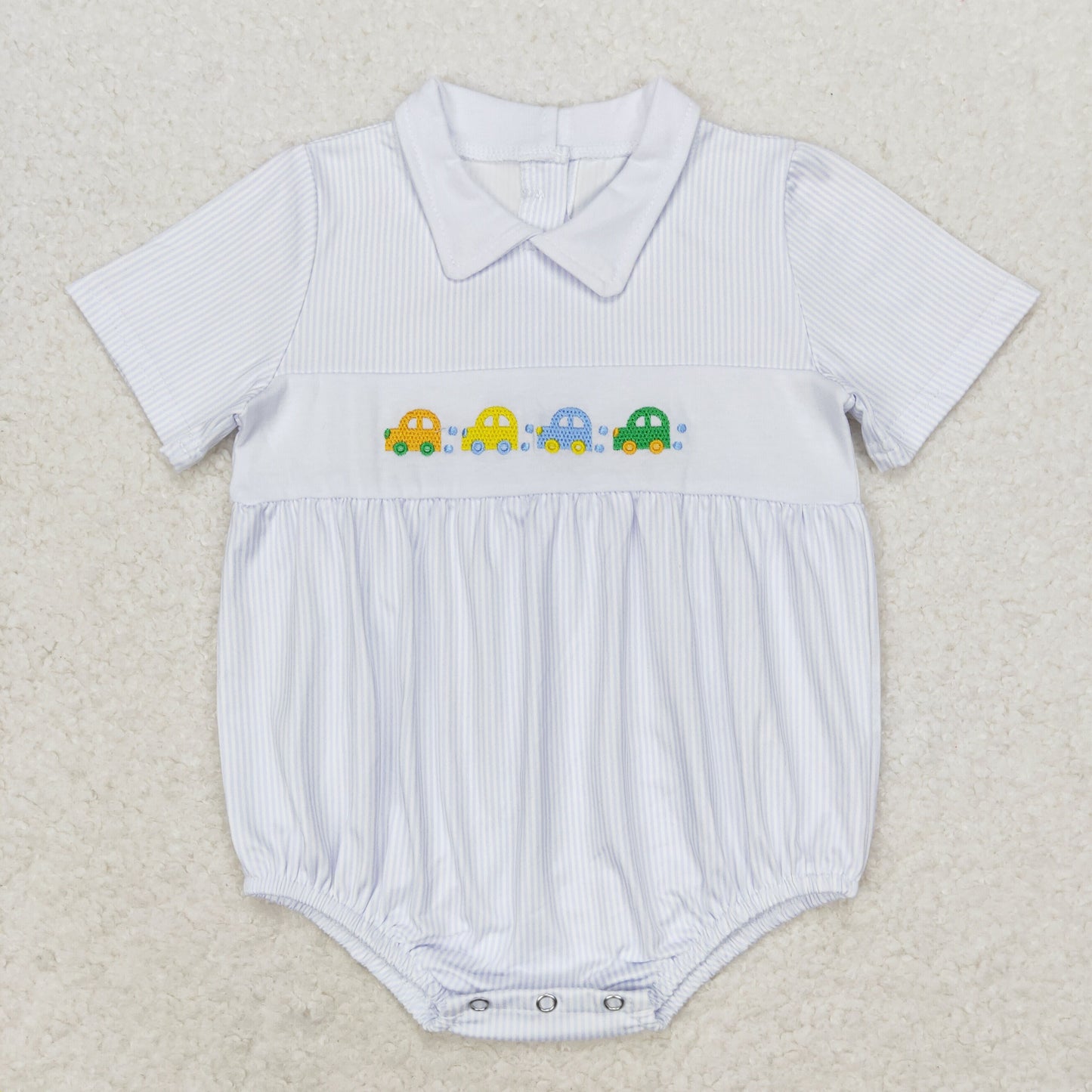SR1077 western embroidery car boy romper 202406 RTS