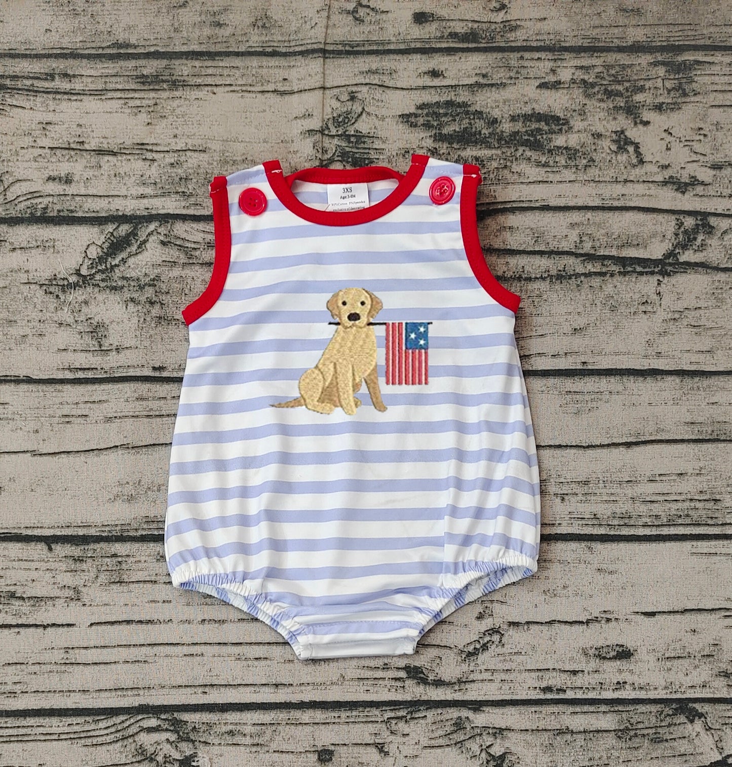 SR1080 western embroidery dog july 4th boy romper 202403 preorder