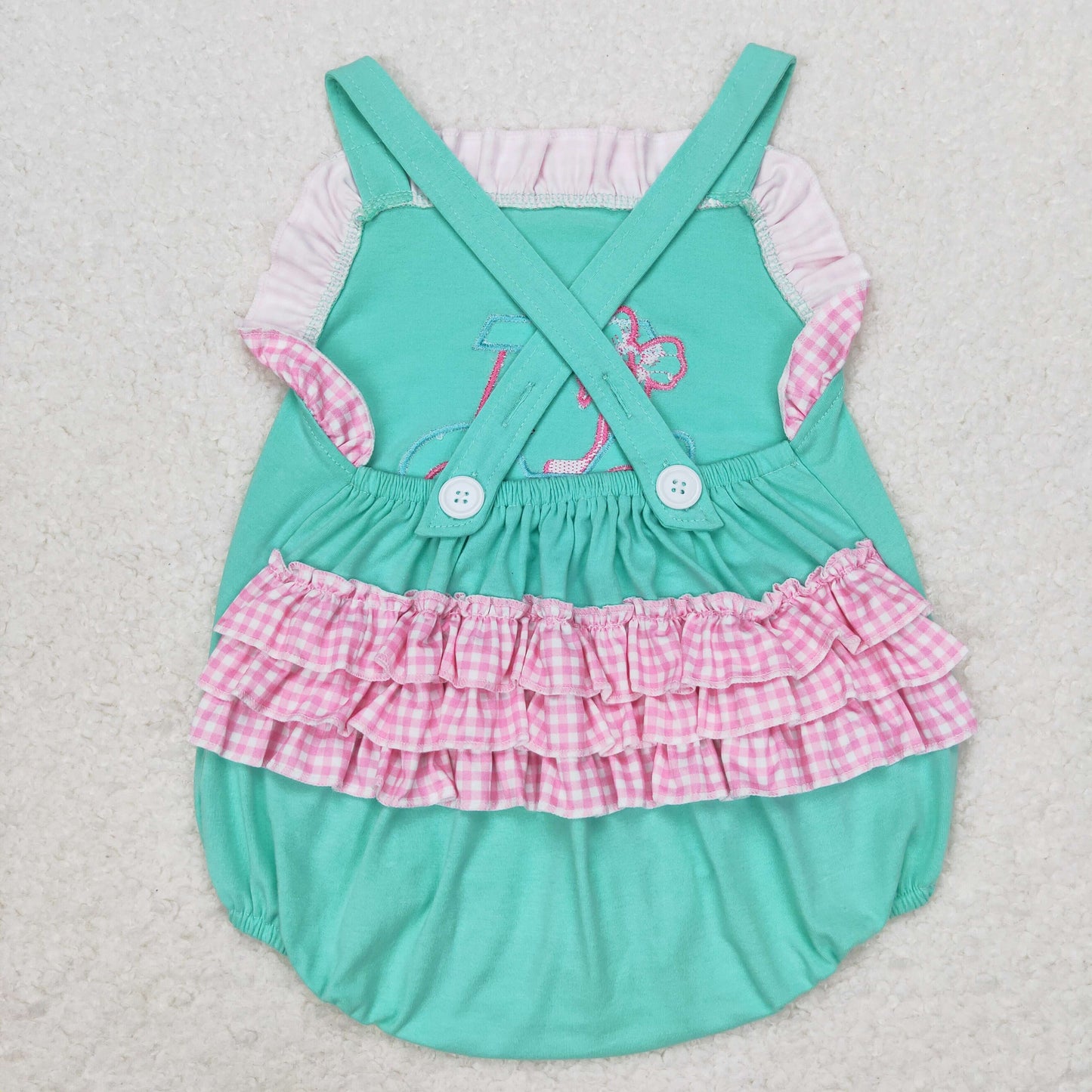 SR1223 embroidery golf car girl romper 202405 RTS