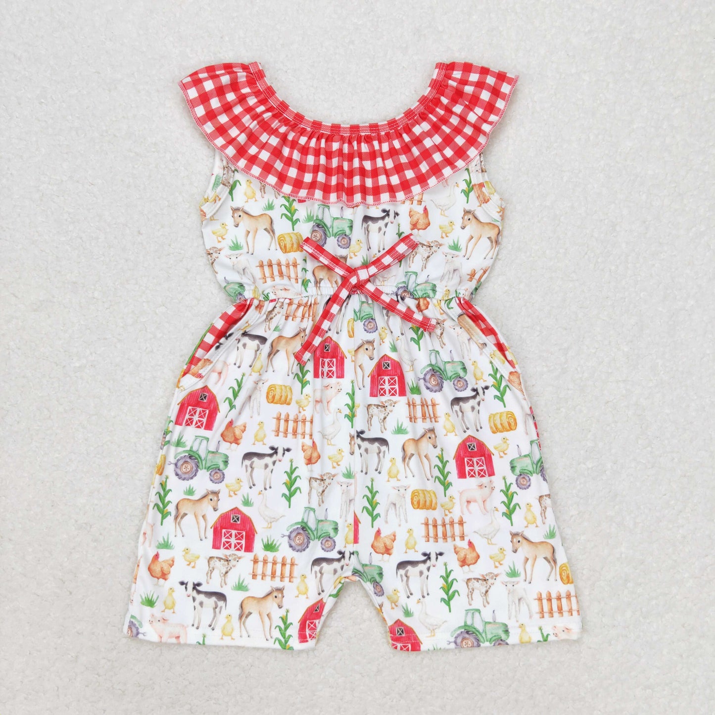 SR1301 cow animal girl romper 202406 RTS