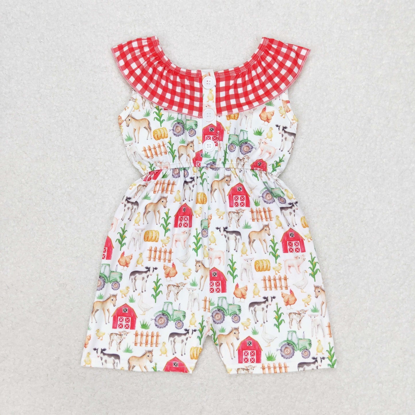 SR1301 cow animal girl romper 202406 RTS