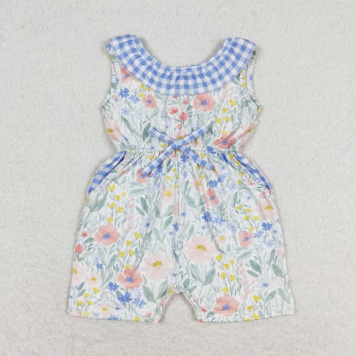 SR1343 flowers RTS girl jumpsuit 202405 RTS sibling