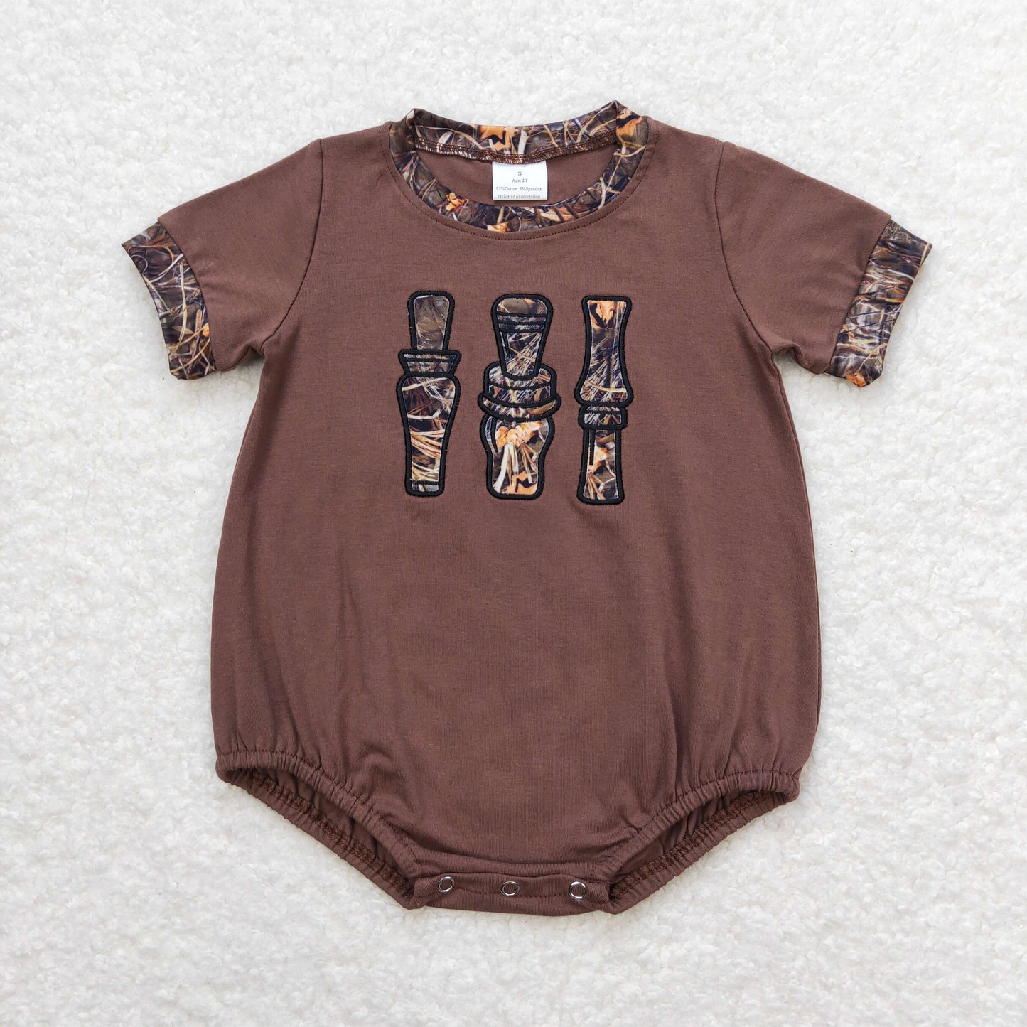 SR1402 embroidery camo duck girl romper RTS Free shipping order $100+