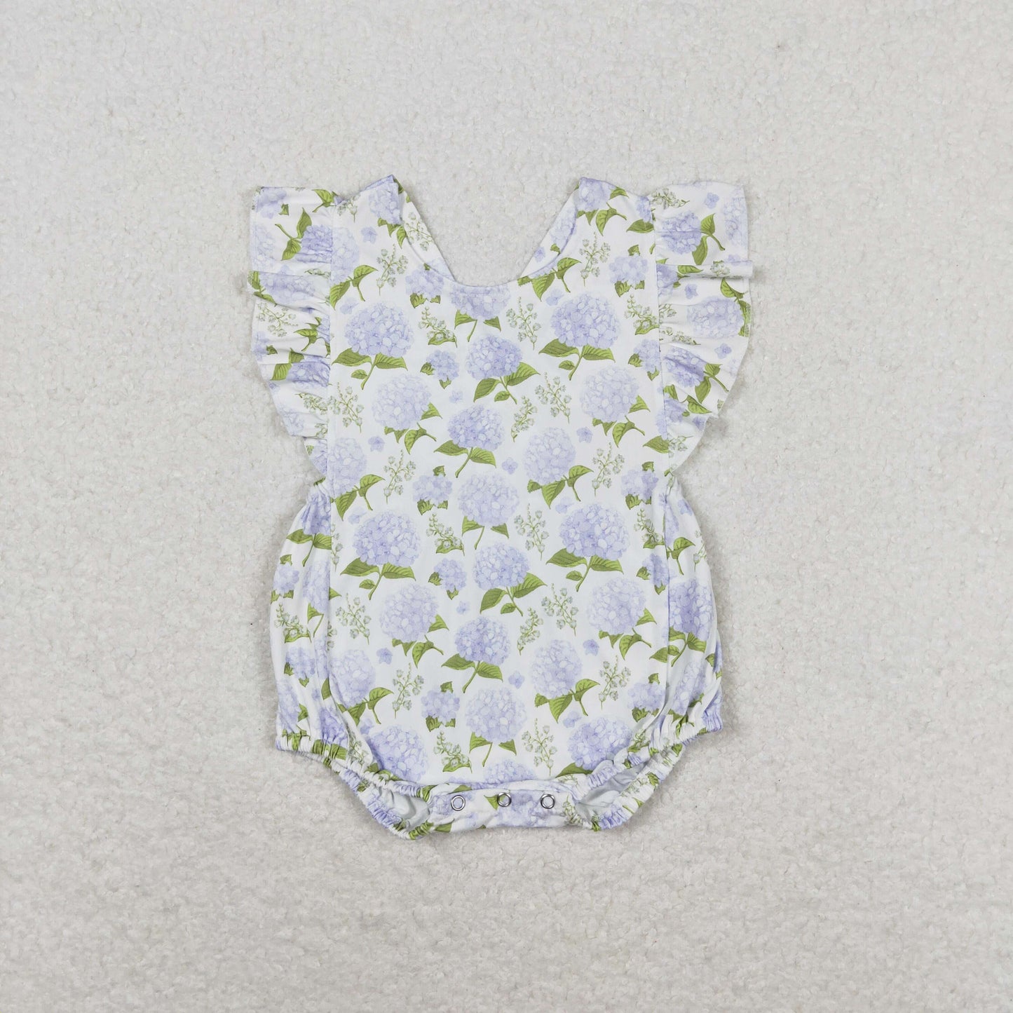 SR1484 girl hydrangea flower romper 202405 RTS