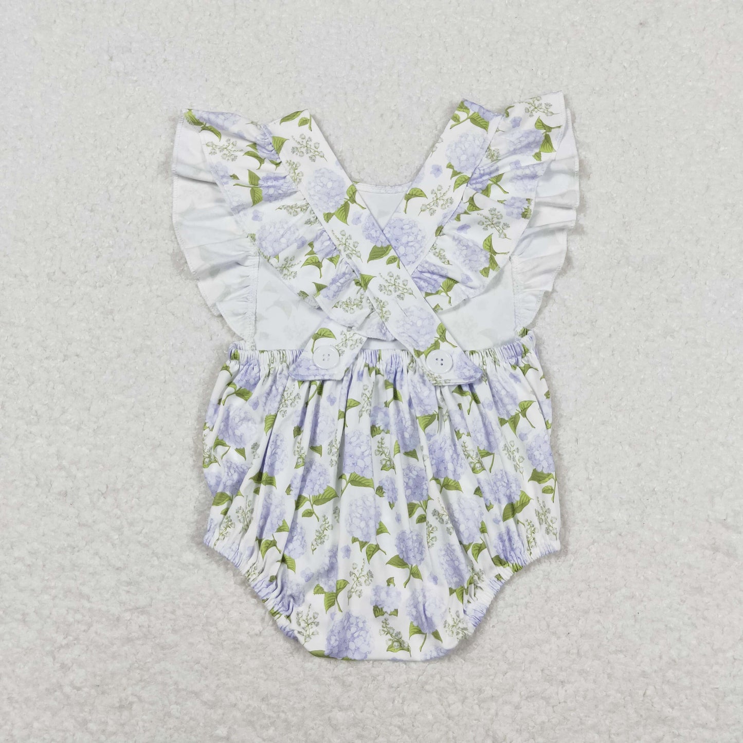 SR1484 girl hydrangea flower romper 202405 RTS