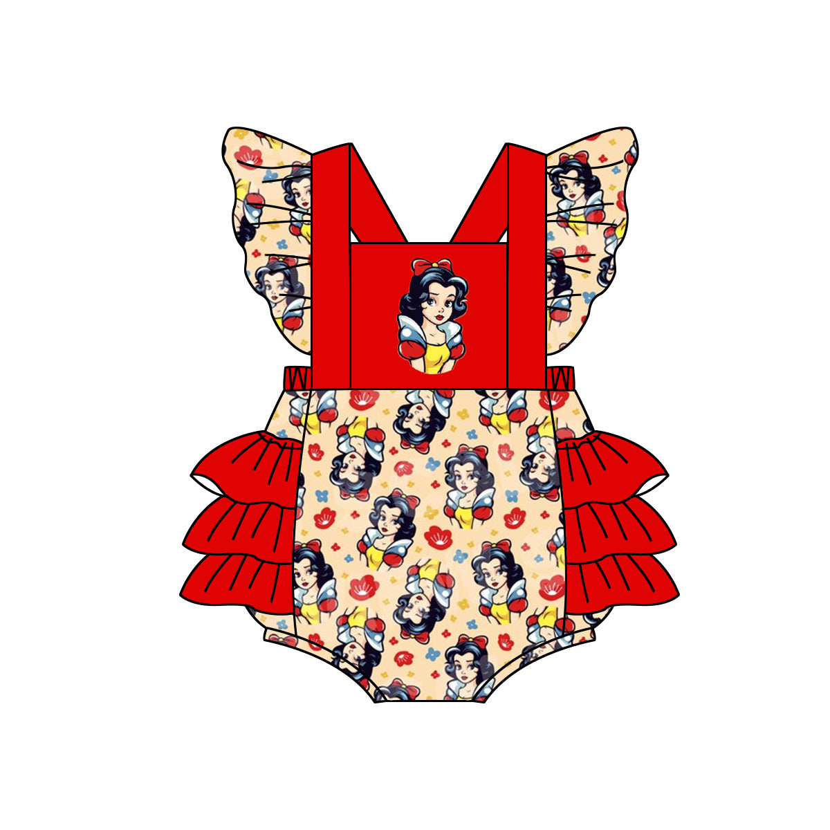 SR1498 princess snow girl flower romper 202403 preorder