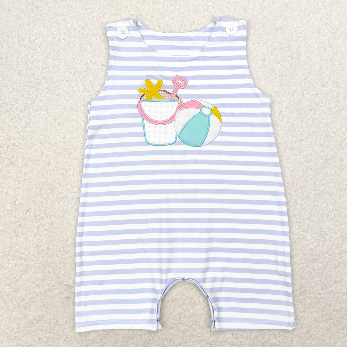 SR1517 embroidery ball sea star boy romper 202406 RTS