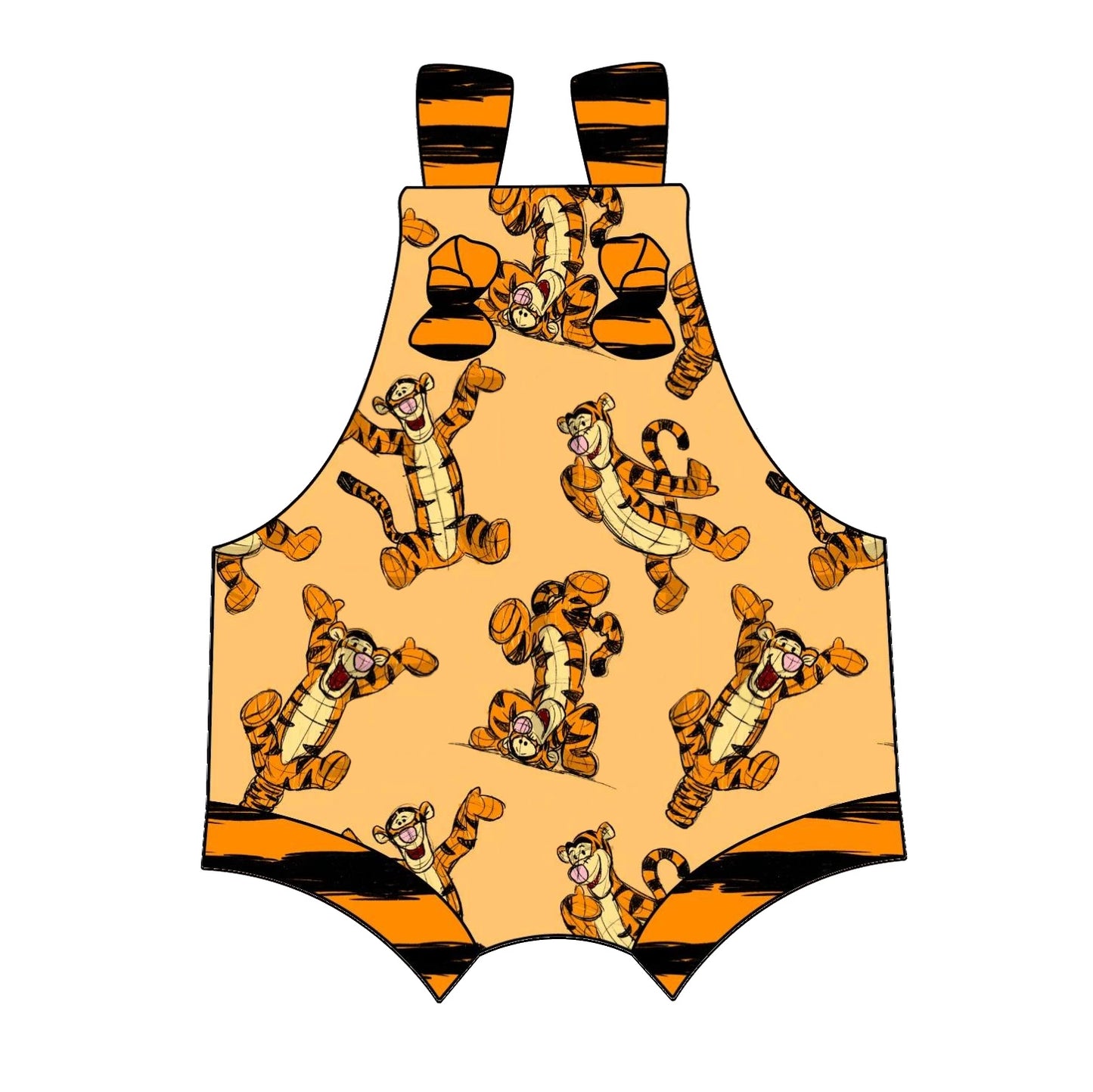 SR1738 western tiger boy romper 202404 preorder