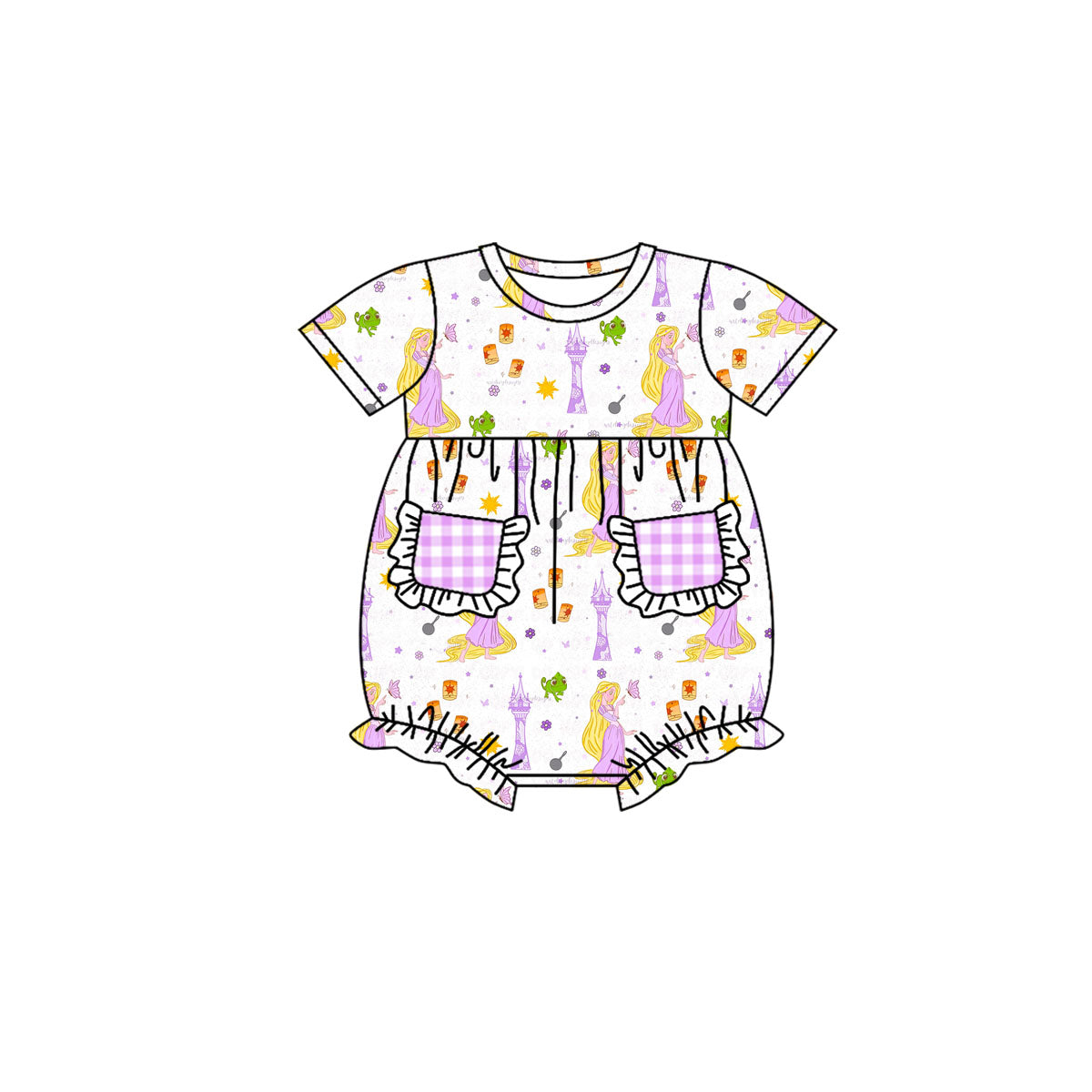 SR1885 princess girl romper 202405 preorder
