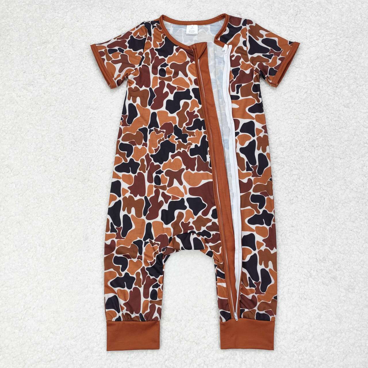 SR1895 bamboo zipper camo girl romper 202407 RTS