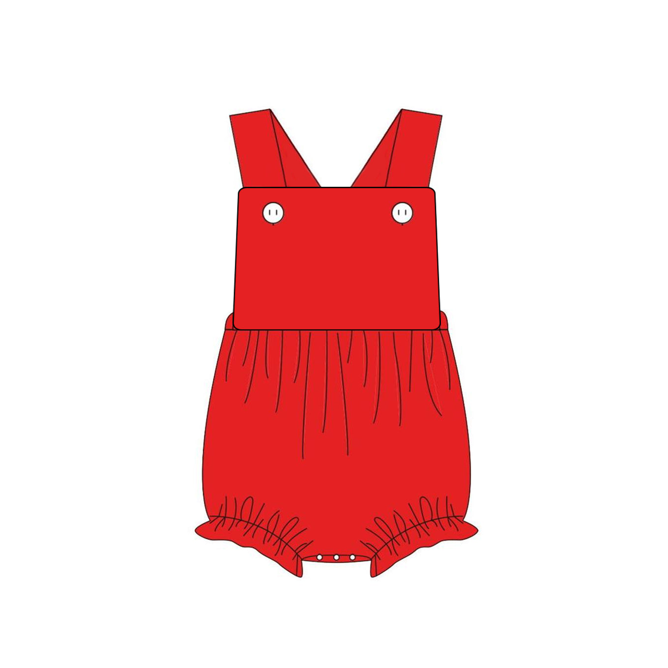 solid color cotton sibling red SR1943 girl romper 202406 preorder