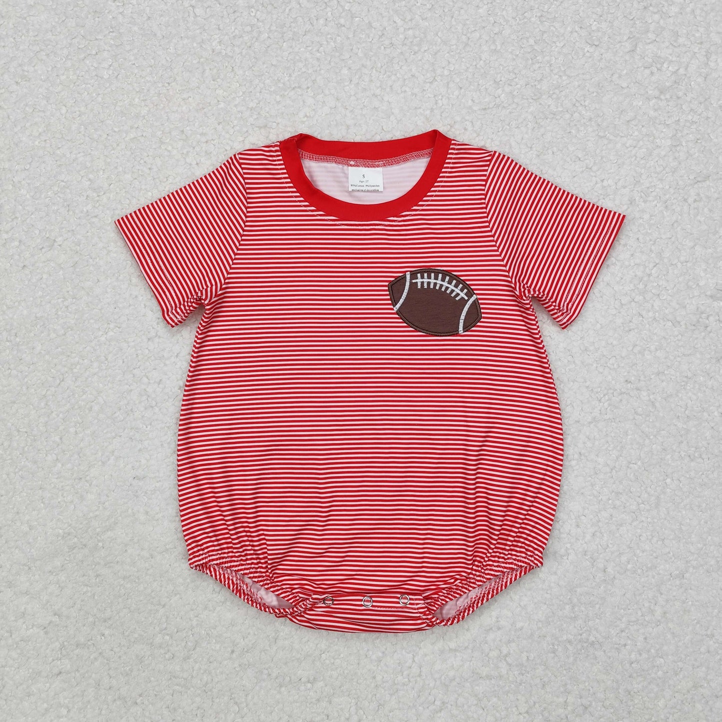 SR1956 embroidery football boy romper 202410 RTS