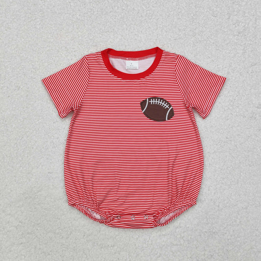 SR1956 embroidery football  boy romper 202410 RTS
