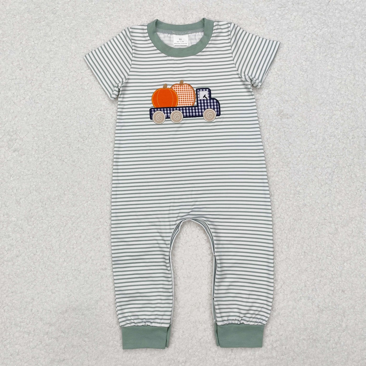 SR1958 embroidery Halloween pumpkin girl western romper 202411 RTS sibling