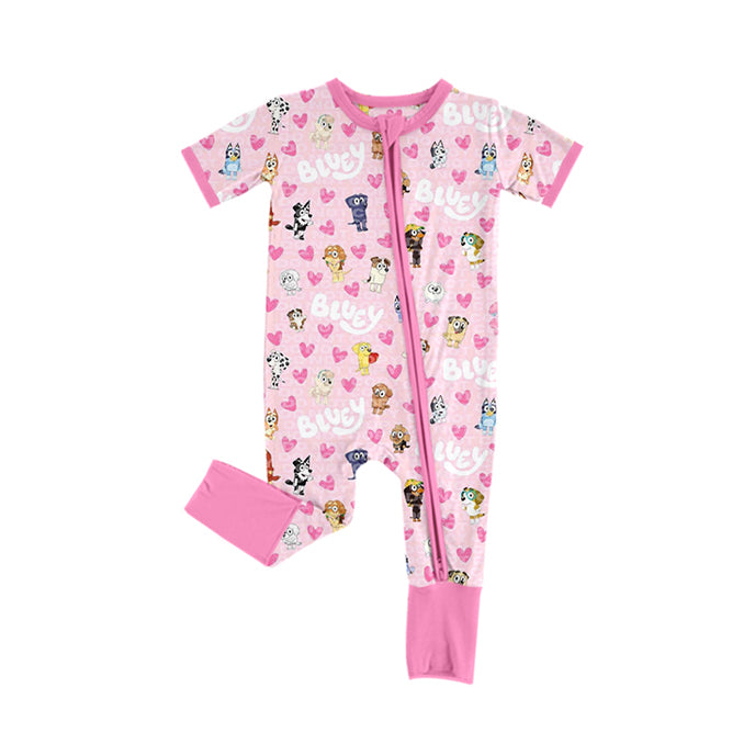 SR2058 western love bluey dog girl romper 202410 preorder sibling