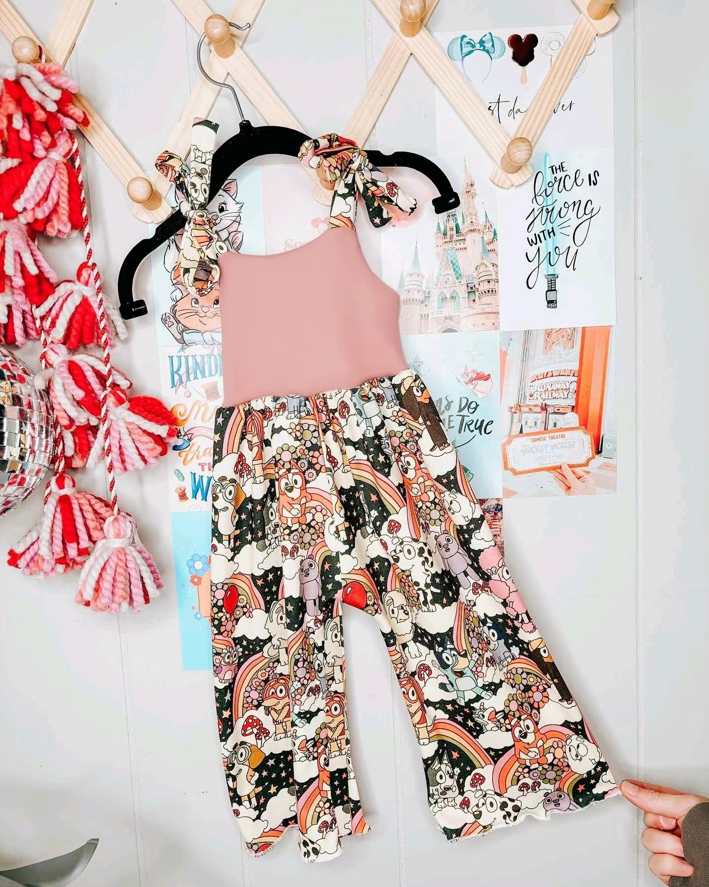 custom MOQ 3 SR2080 bluey dog girl jumpsuit overall 202410