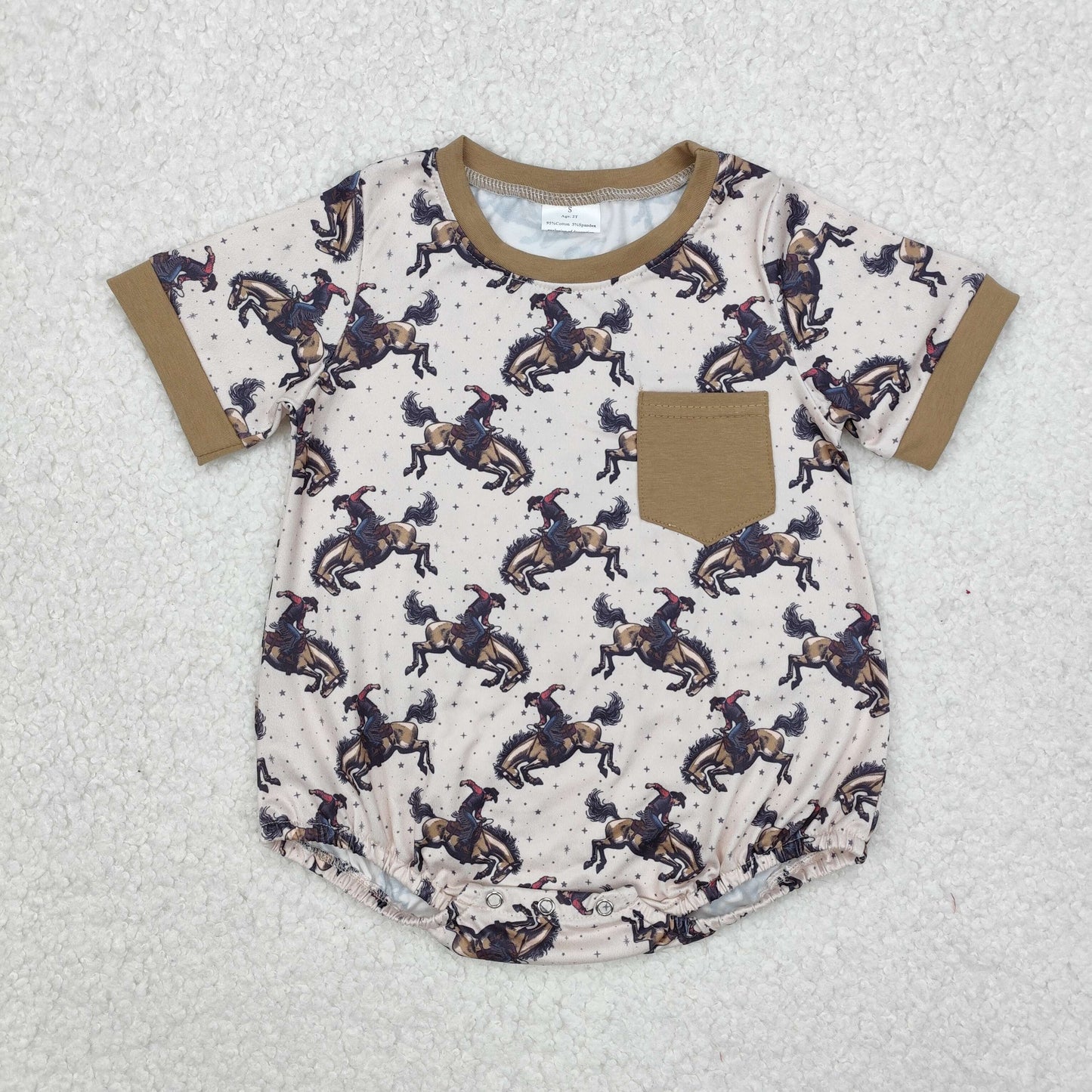 SR2085 western cowboy boy romper 202412 sibling RTS