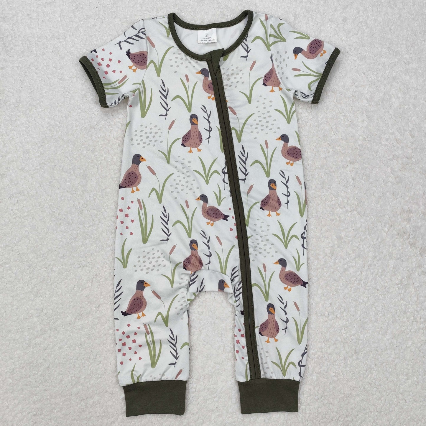 SR2086 western duck boy romper 202501 sibling RTS