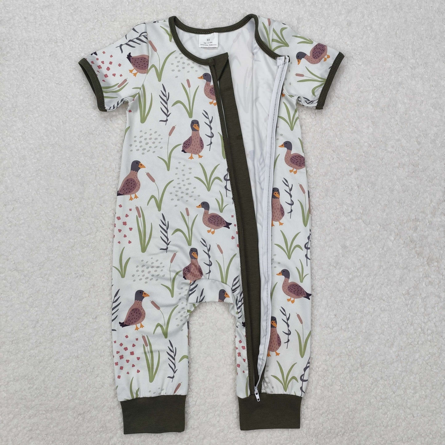 SR2086 western duck boy romper 202501 sibling RTS