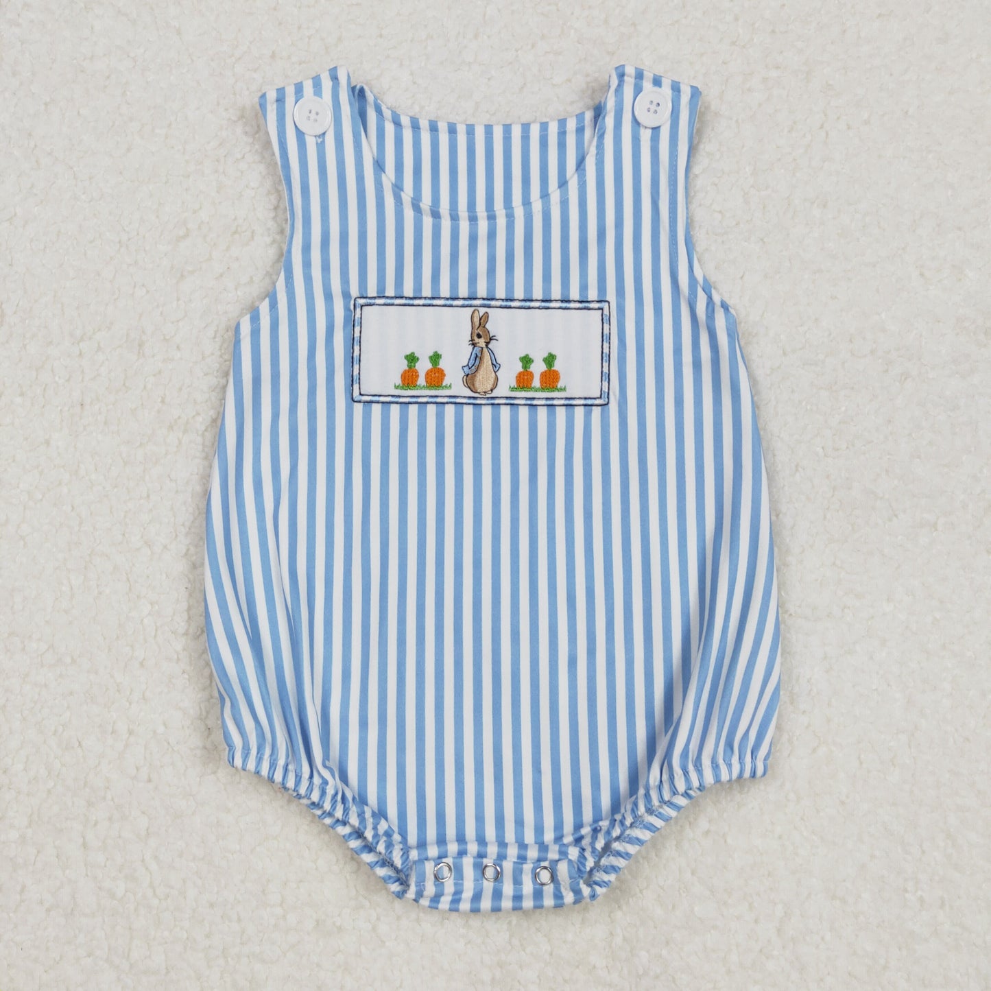 SR2145 East embroidery er bunny boy romper 202502 sibling RTS