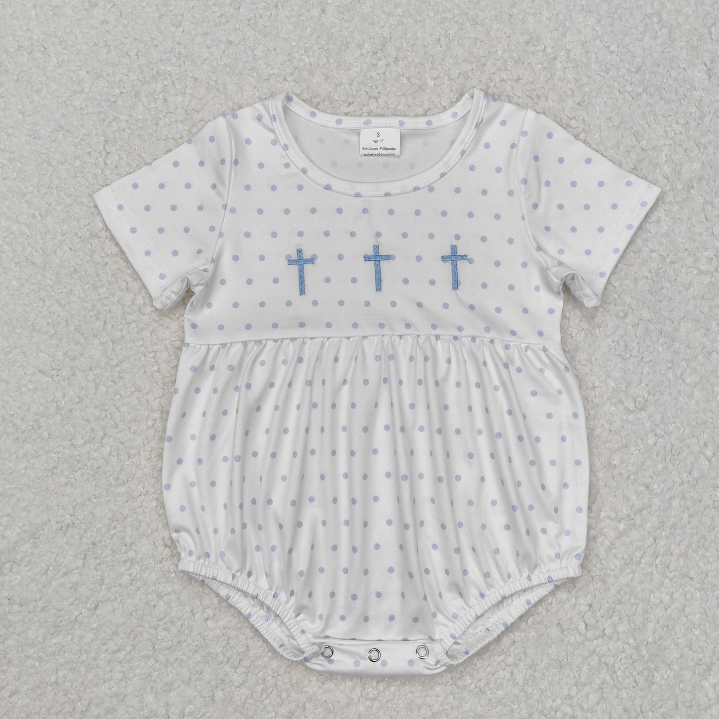 SR2147 Eater cross Embroidery western girl romper 202412 sibling rts