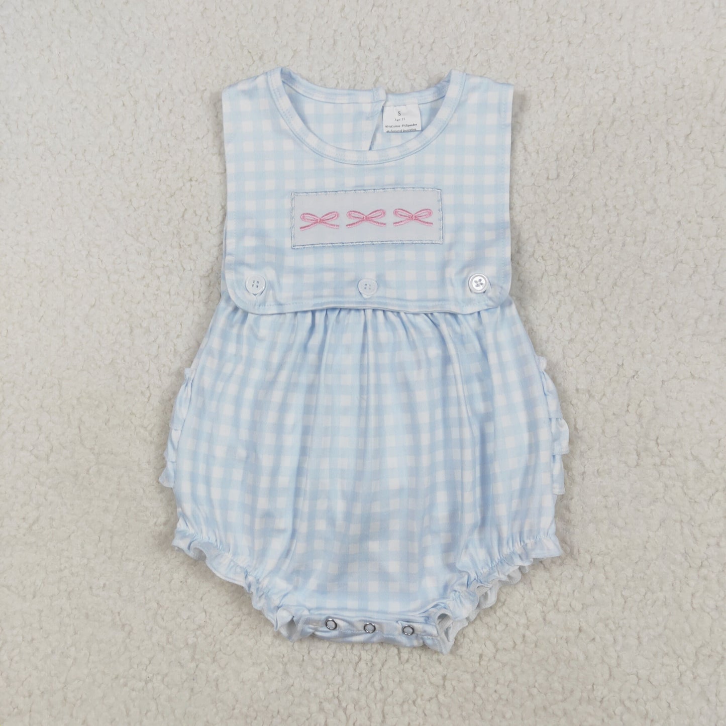SR2203 bow Embroidery western girl romper 202501 sibling RTS