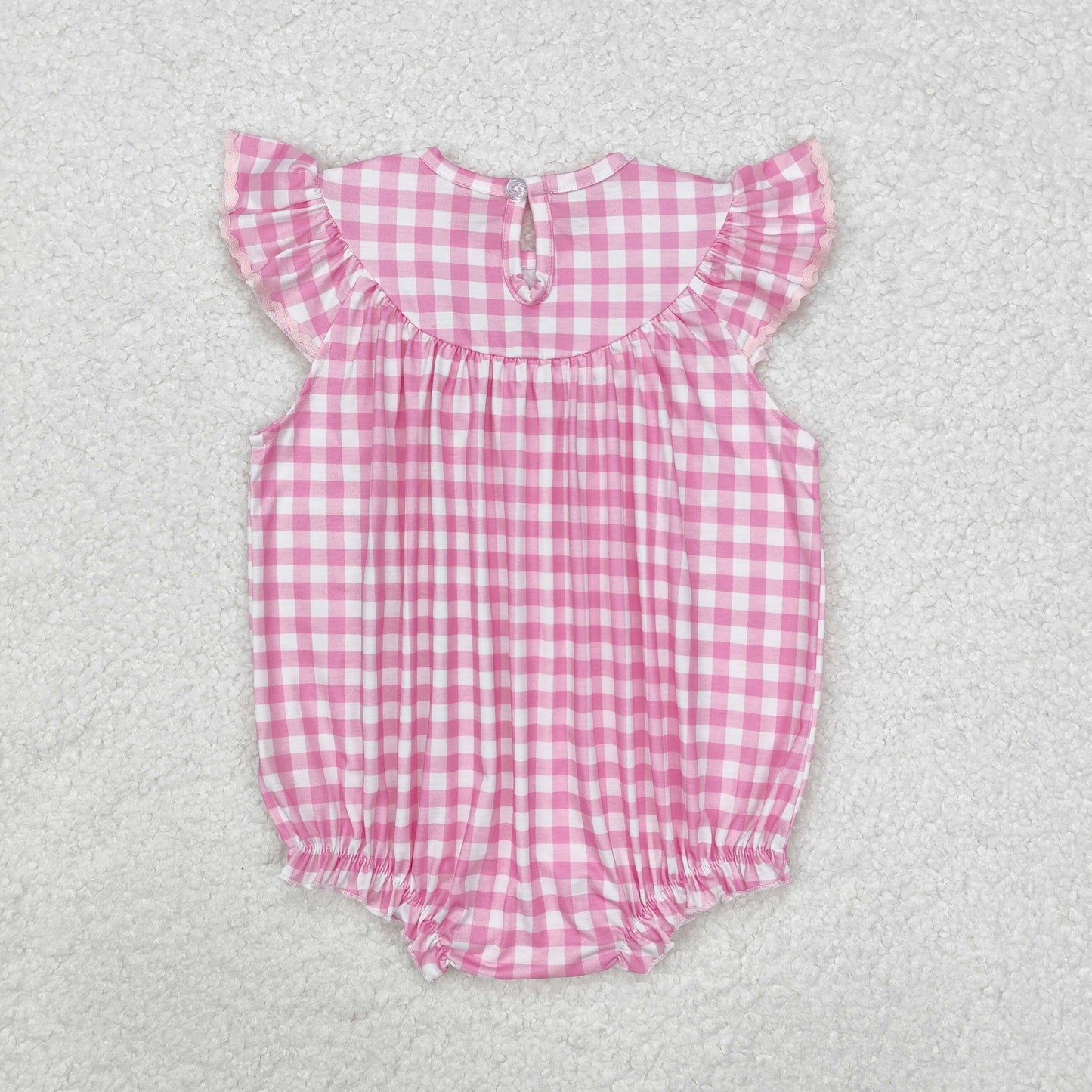 SR2215 smocked Easter bunny girl western romper 202501 RTS sibling