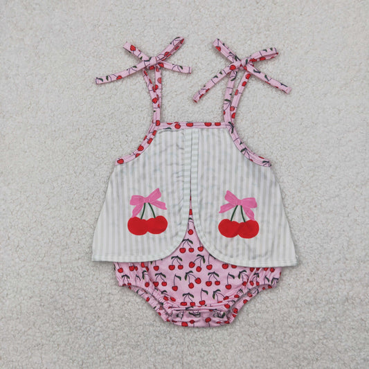 SR2279 cherry girl romper 202504 RTS  sibling