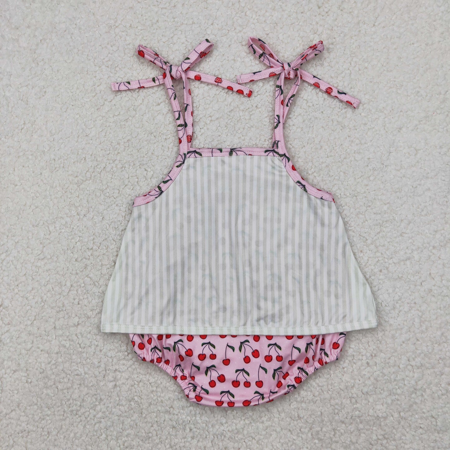 SR2279 cherry girl romper 202504 RTS  sibling
