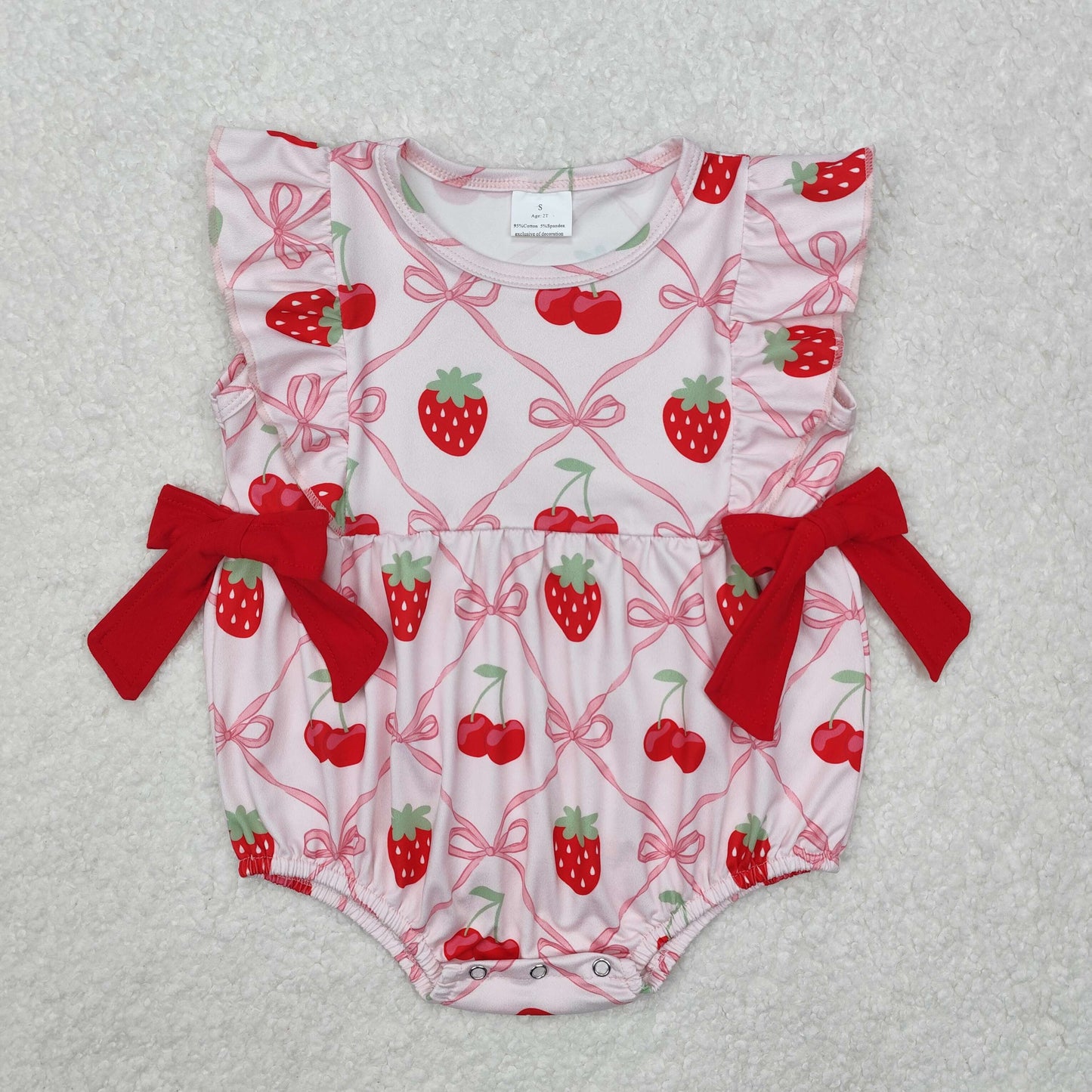 SR2295 western strawberry girl romper RTS sibling(Free shipping order $100+