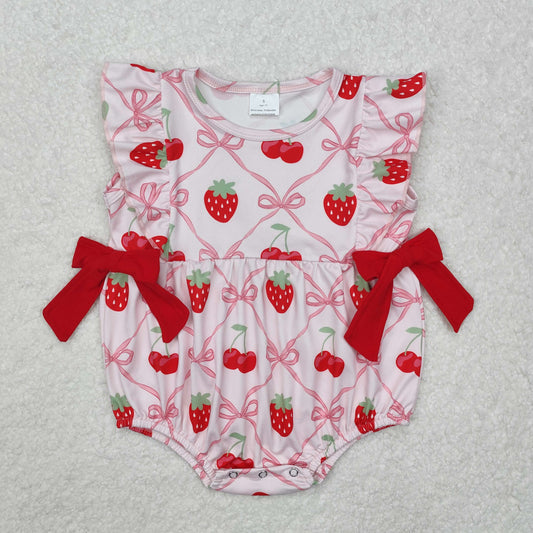 SR2295  western strawberry girl romper  RTS sibling(Free shipping order $100+