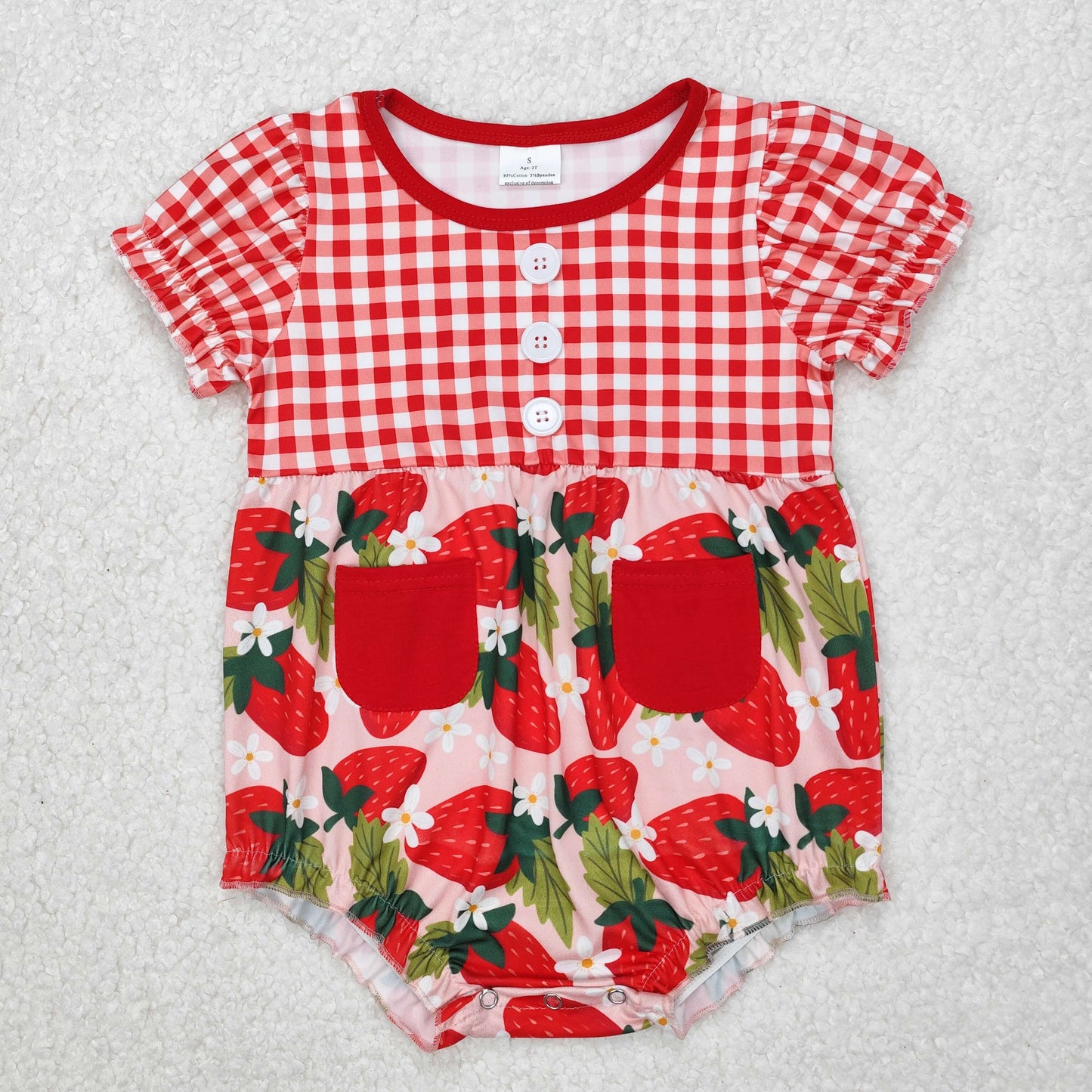 SR2307 strawberry girl western romper 202504 sibling RTS
