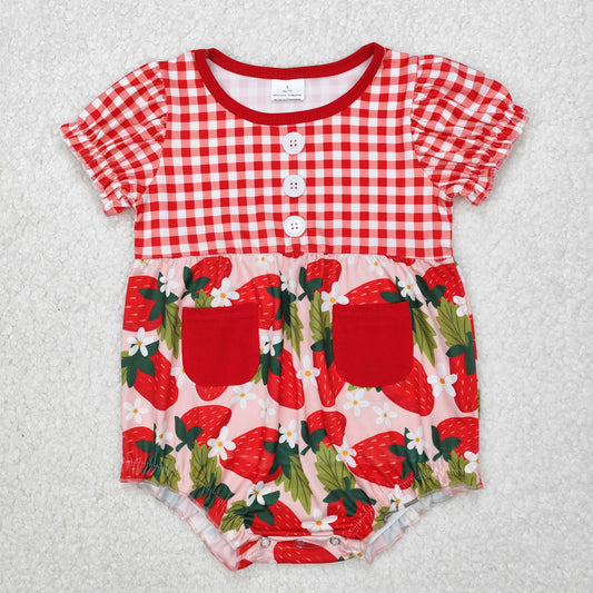 SR2307  strawberry girl western romper 202504 sibling RTS