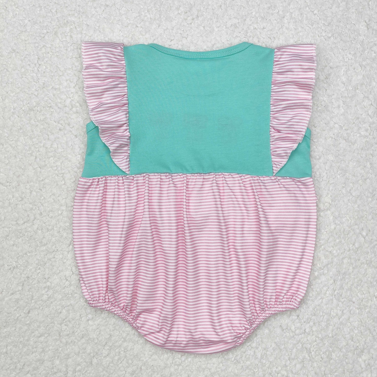 SR2326 Embroidery ruffle dancing shoes western girl romper 202412 sibling RTS