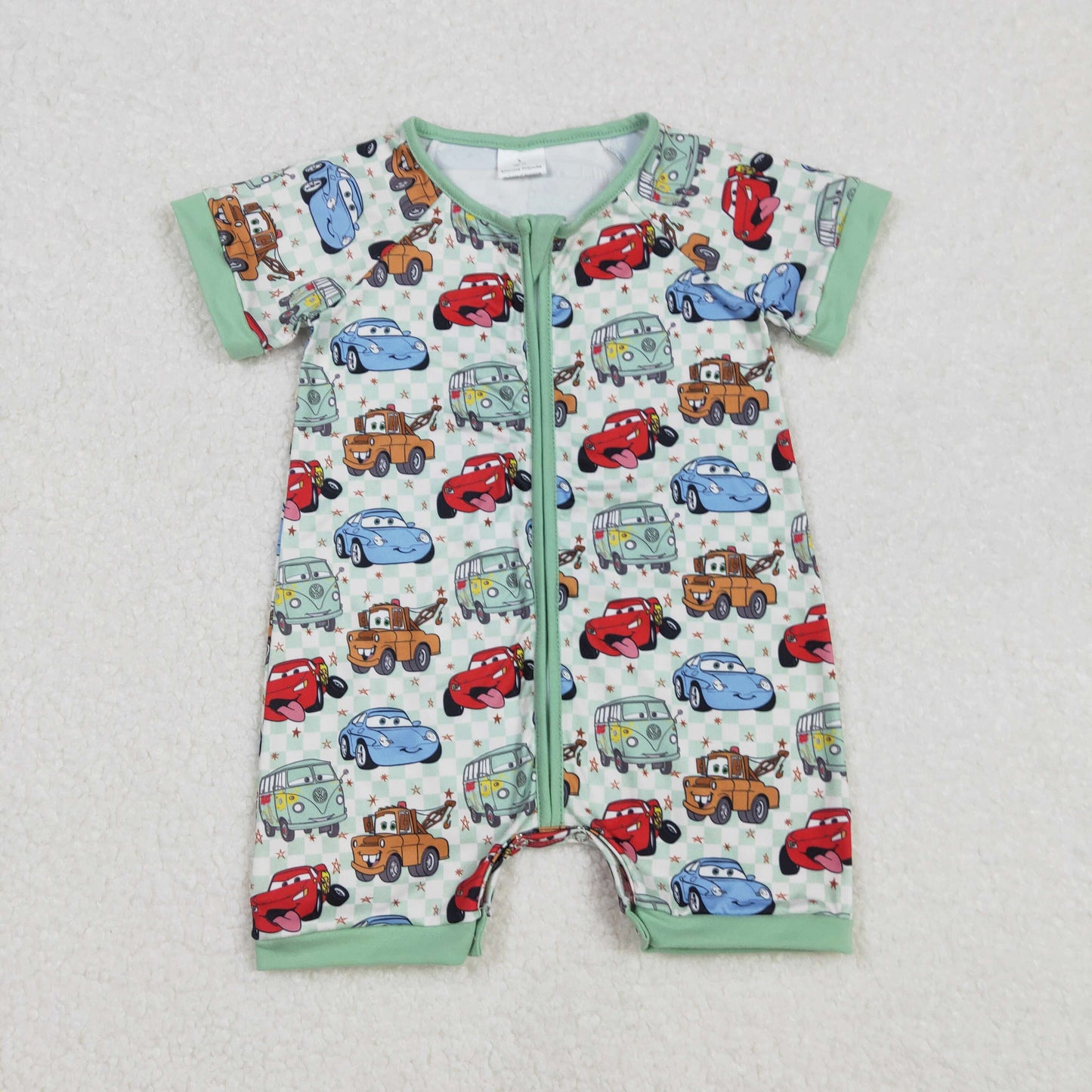SR2373 western cartoon car boy romper 202502 sibling RTS