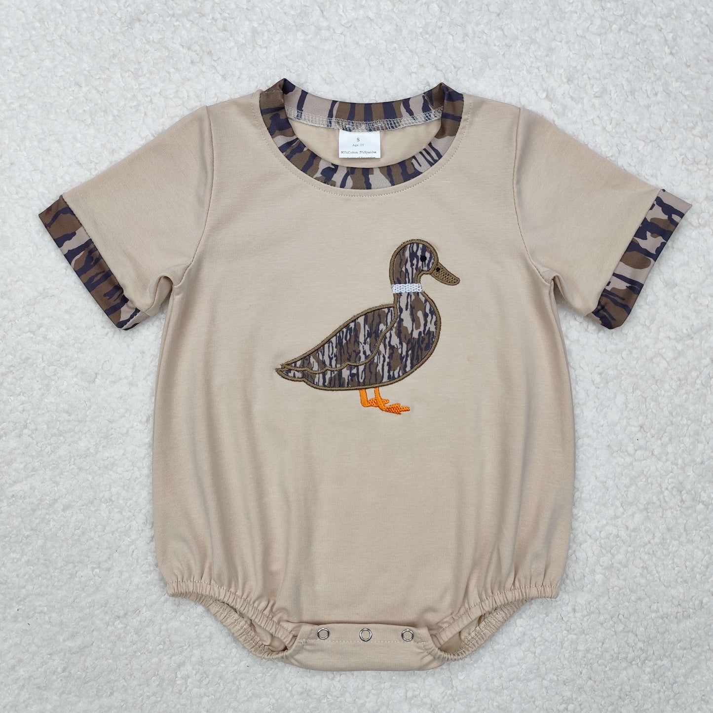 SR2392 embroidery DUCK boy romper 202501 RTS