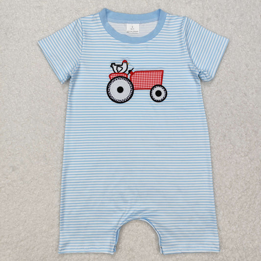 SR2406  embroidery chicken boy ROMPER 202412 RTS