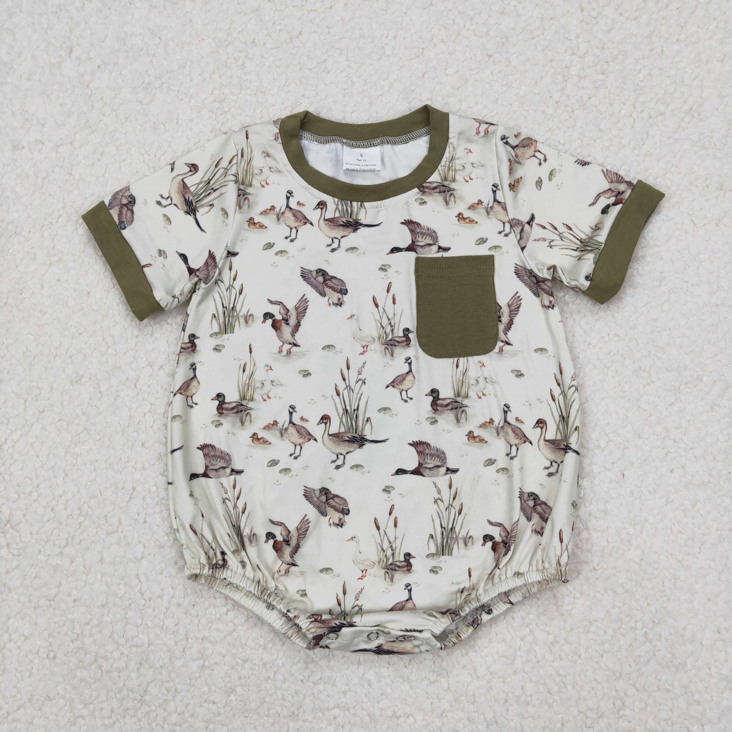 SR2413 duck boy romper 202503 RTS sibling