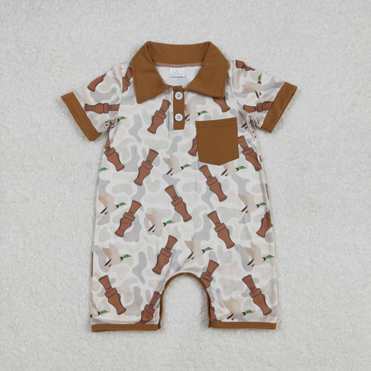 SR2464 duck camo romper western  girl romper 202502 RTS sibling