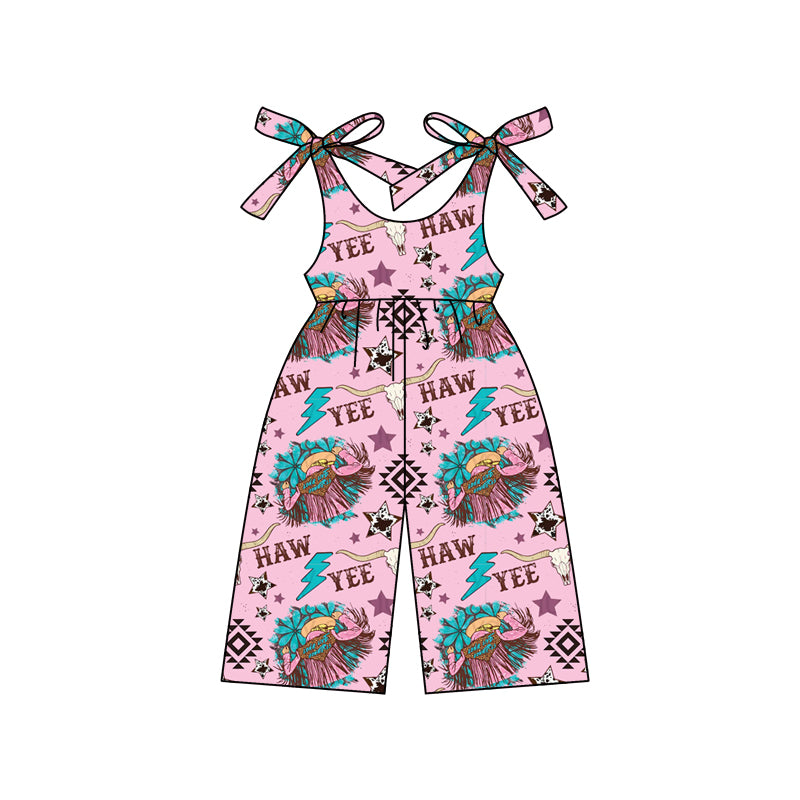 SR2495 western flower pink girl jumpsuit 202412 preorder