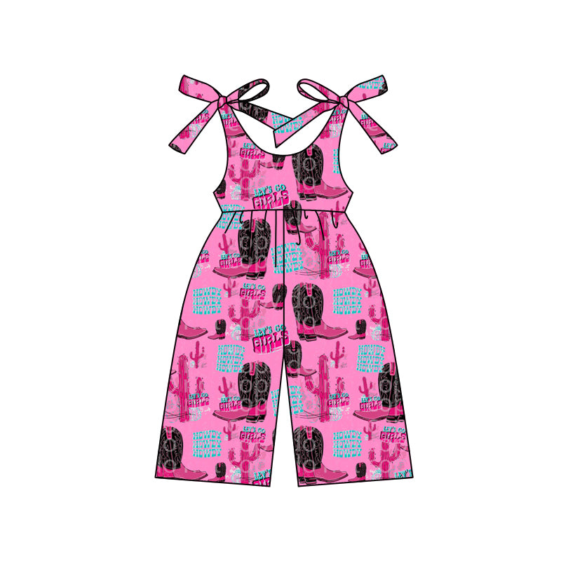 SR2495 western flower pink girl jumpsuit 202412 preorder
