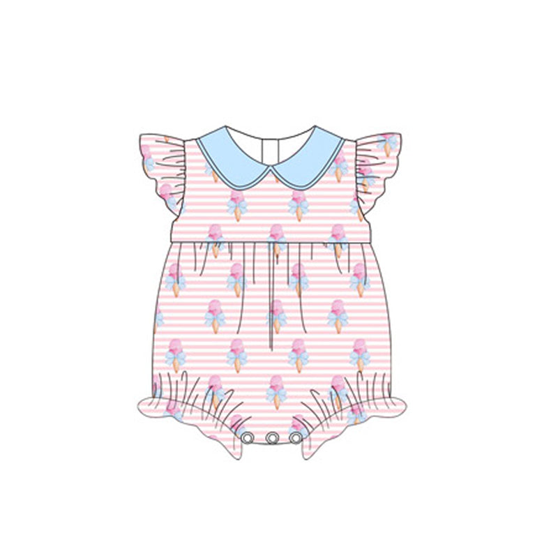 SR2510 ice cream bow girl romper 202410 preorder sibling